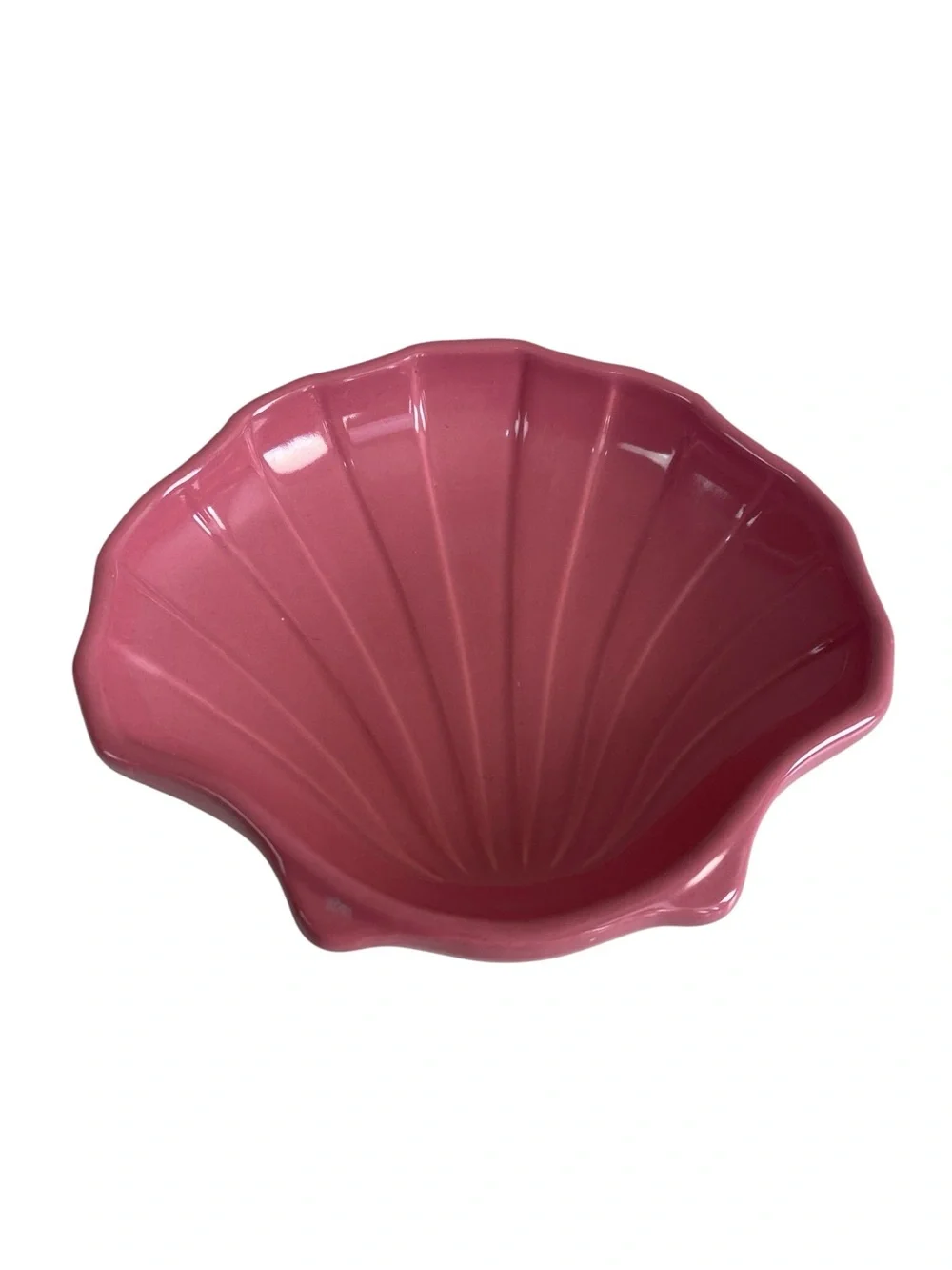 Pfaltzgraff Pink Ceramic Scalloped Clam Shell Shaped Dish 5” x 6” x 1.5”